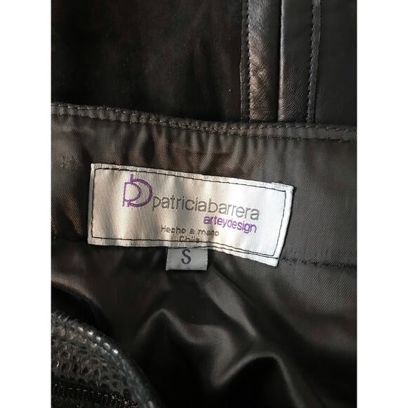 Patricia Barrera Artey design Y2K style patchwork faux leather maxi skirt - Picture 8 of 9